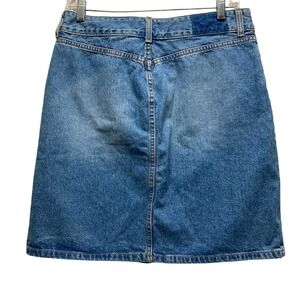 Bongo Denim Blue Skirt Mini‎ Size M/L no tag  Cotton front slit Womans